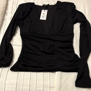 Dynamite Black Long Sleeve Top